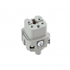 029010, Розетка (гнездовая вставка); 4 контакта + заземление; 10А; 250V; 4kV; Винтовое соединение 1..2.5 мм²; Боковой ввод; Поликарбонат; Материал контактов - посеребренная латунь; Типоразмер 3A; Серия A (упак 200 шт)
