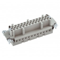029028, Розетка (гнездовая вставка); 48 контактов (25-48) + заземление; 16А; 400V; 6kV; Винтовое соединение 1..2.5 мм²; Прямой ввод; ПБТ; Материал контактов - посеребренная латунь; Типоразмер 48B; Серия E (упак 25 шт)