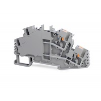 8002298098, Клеммник на DIN-рейку двухуровневый (Push-in) 2,5 мм.кв. (серый); PFT 2,5 2P (упак 50 шт.)