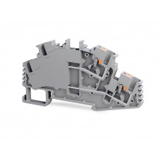 8002298096, Клеммник на DIN-рейку двухуровневый (Push-in) 2,5 мм.кв. (синий); PFT 2,5 2P (упак 50 шт.)
