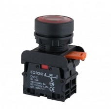 8025078032, Кнопка 22мм с возвратом 1 Н.З. (красный) с индикацией LED 110 V AC/DC; PSRL-1C 110 (упак 15 шт.)